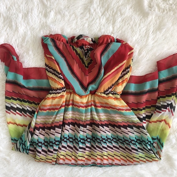 Ruby Rox Multi Color Strapless Dress - Picture 6 of 6